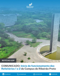 COMUNICADO: Início de funcionamento dos Refeitórios 1 e 2 do Campus de Ribeirão Preto