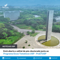 Está aberto o Edital para seleção de bolsistas de Pós-Doutorado - 02/2024, no âmbito do Programa Eixos Temáticos USP (Proetusp)