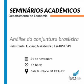 Conjuntura brasileira é tema de seminário na FEA-RP